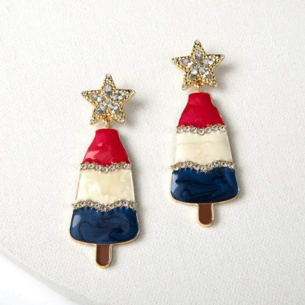 Plunder Design Patriotic Popsicle Earrings
